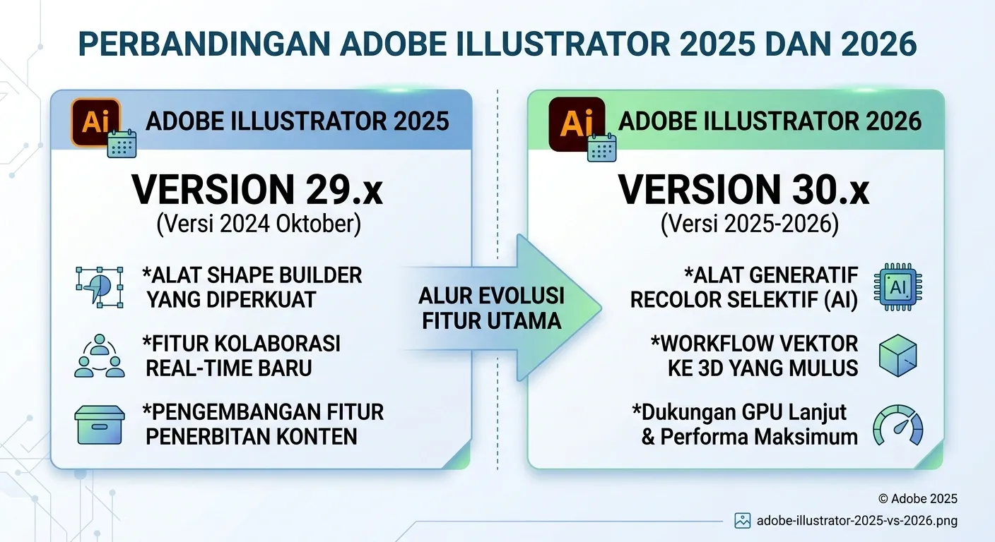 Perbandingan Adobe Illustrator 2025 dan 2026