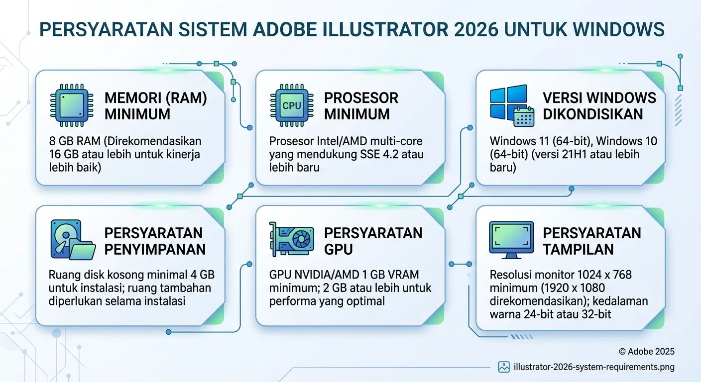 System requirements Adobe Illustrator 2026 untuk Windows