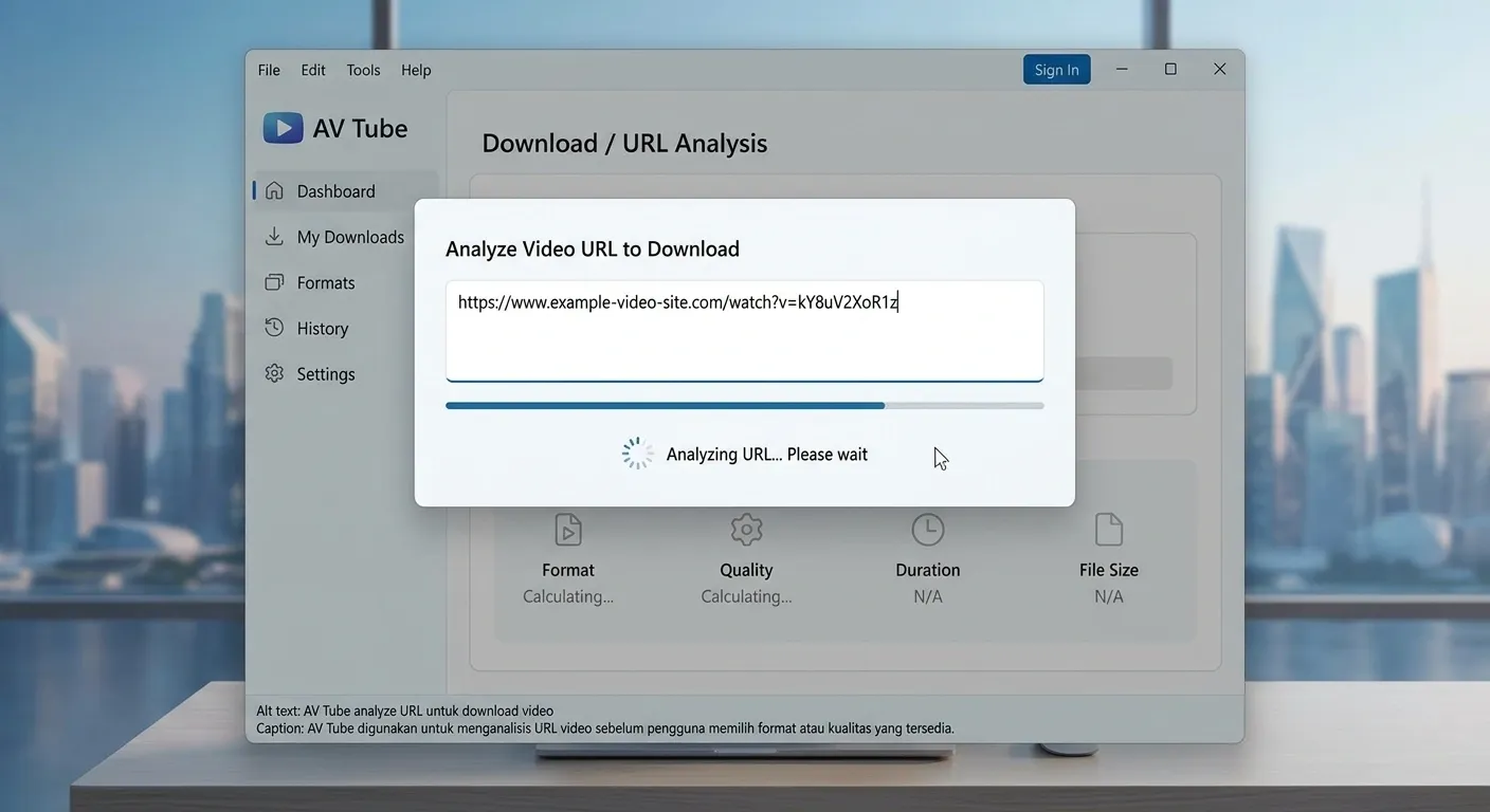 AV Tube analyze URL untuk download video