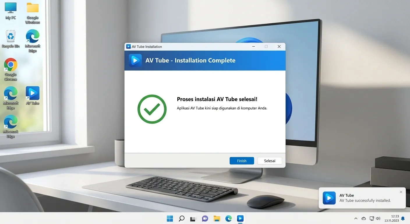 AV Tube untuk Windows setelah instalasi