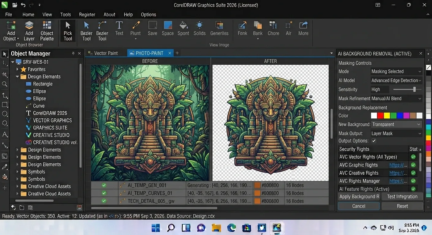 CorelDRAW 2026 AI background removal