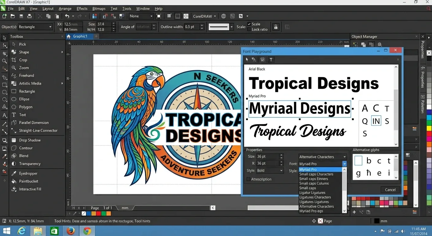 Font Playground dan tipografi CorelDRAW X7