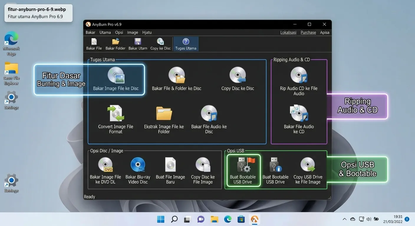 Fitur utama AnyBurn Pro 6.9