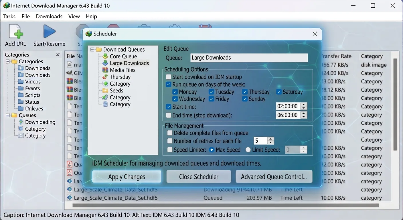 IDM download scheduler