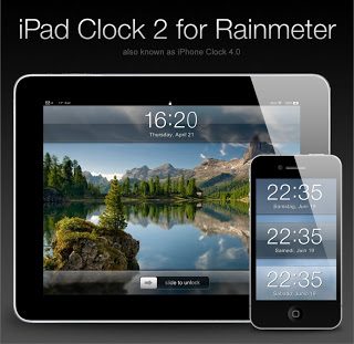 The Beast Rainmeter Skins / Theme 2013 ipad_clock_2_for_rainmeter-3461534