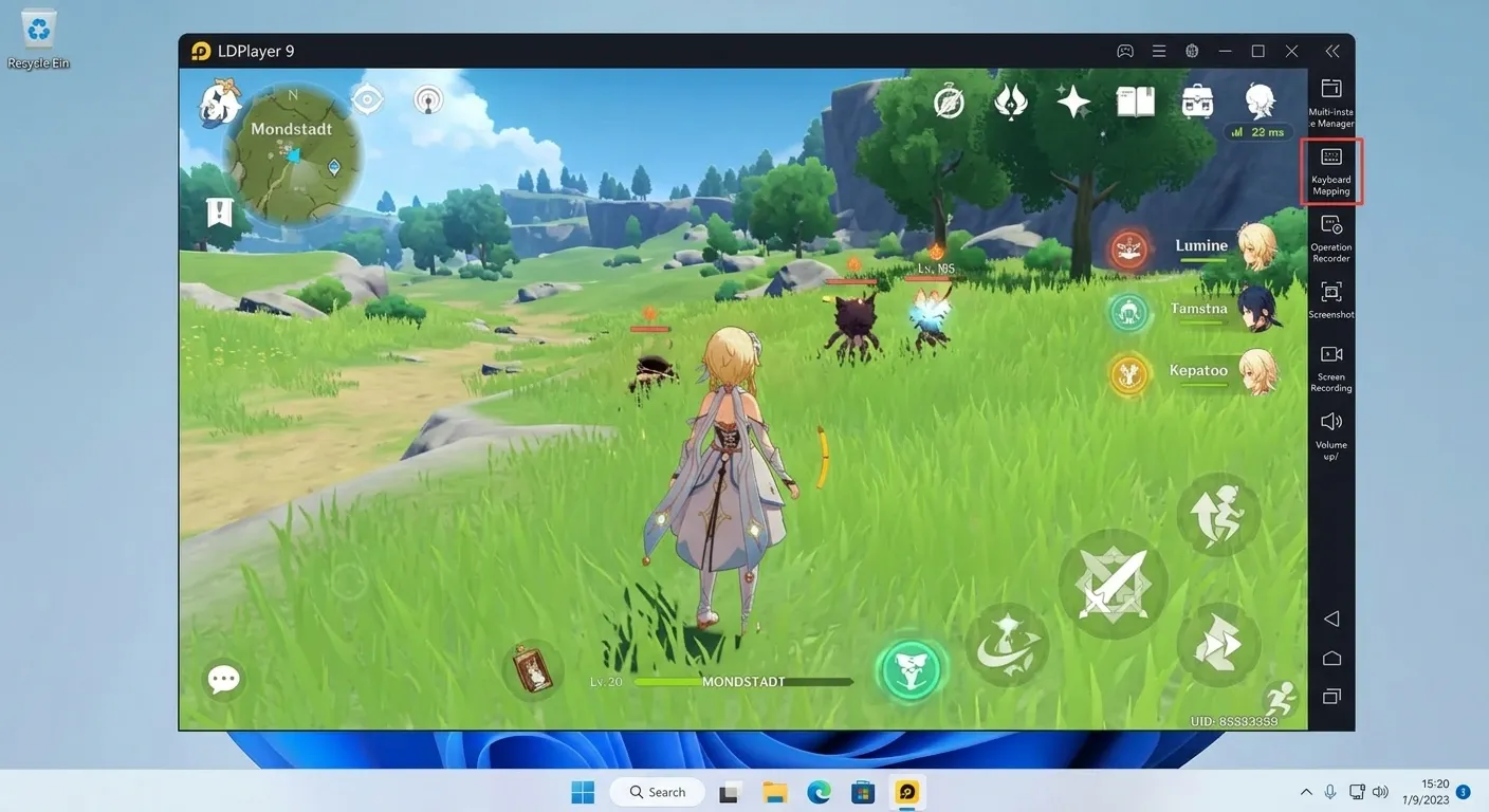 Android game running on PC with LDPlayer 9 emulator