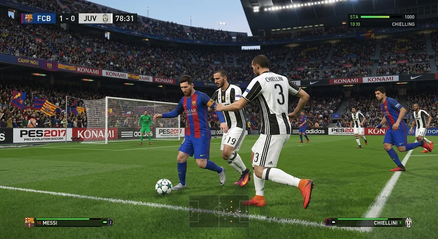PES 2017 PC football match gameplay