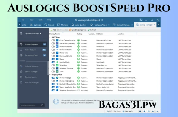 Auslogics BoostSpeed Pro Free Download