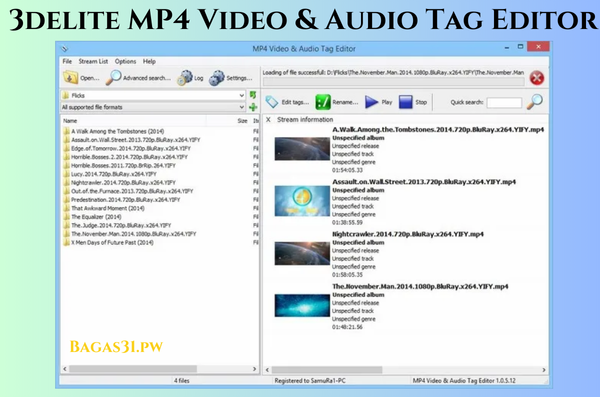 3delite MP4 Video & Audio Tag Editor Download 2024